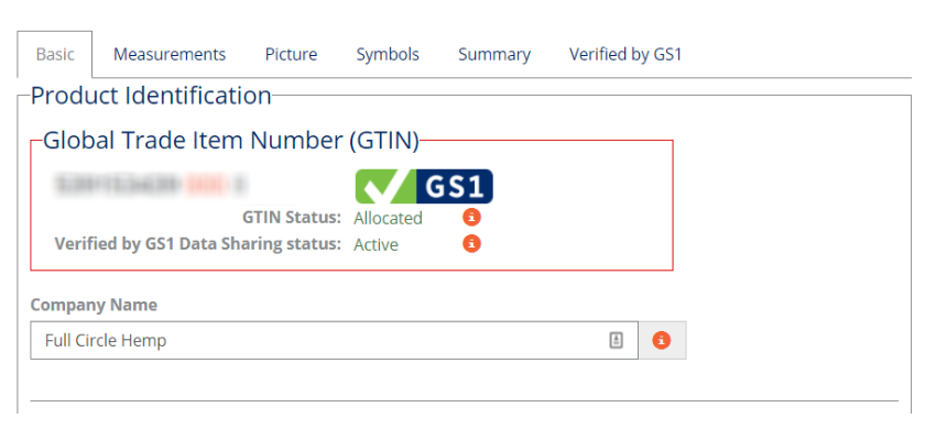 Barcode Manager Verified by GS1 GTIN Status